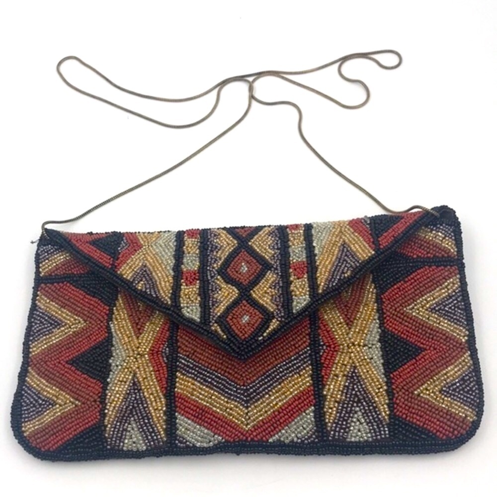 Mid Century Beaded Envelope Evening Purse